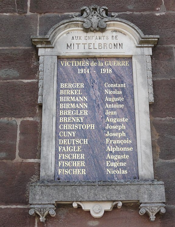 Monument Eerste Wereldoorlog Mittelbronn