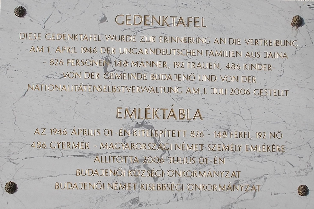 Memorial Ethnic Germans Budajenő