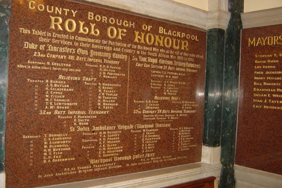 Roll of Honour County Borough of Blackpool