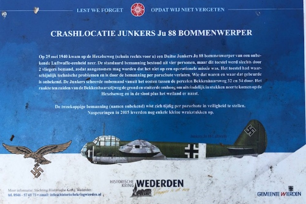 Crash Site Junkers JU 88 Hexelseweg Wierden