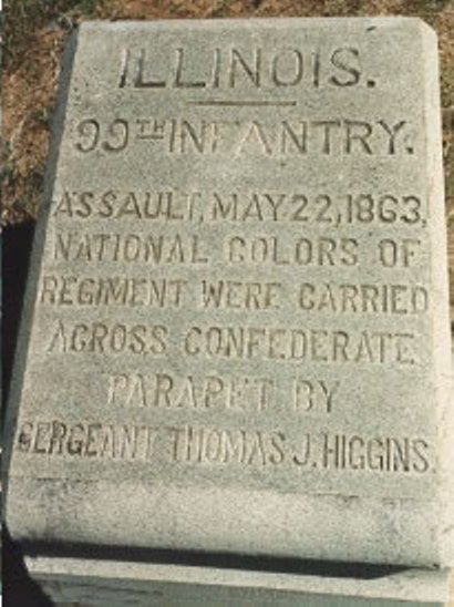 Positie-aanduiding Aanval van 99th Illinois Infantry (Union)