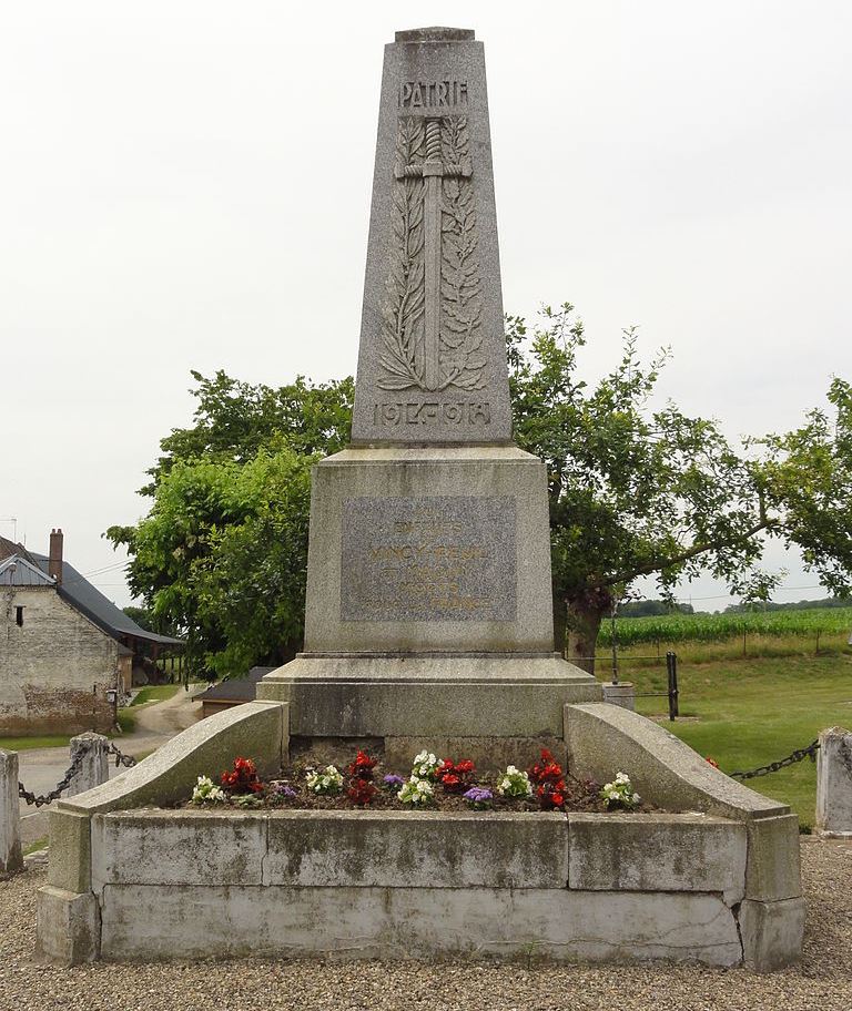 Monument Eerste Wereldoorlog Vincy-Reuil-et-Magny