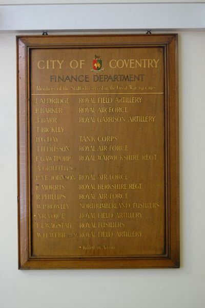Memorials Coventry Council House
