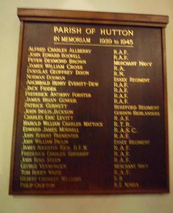 Oorlogsmonument Parochie van Hutton