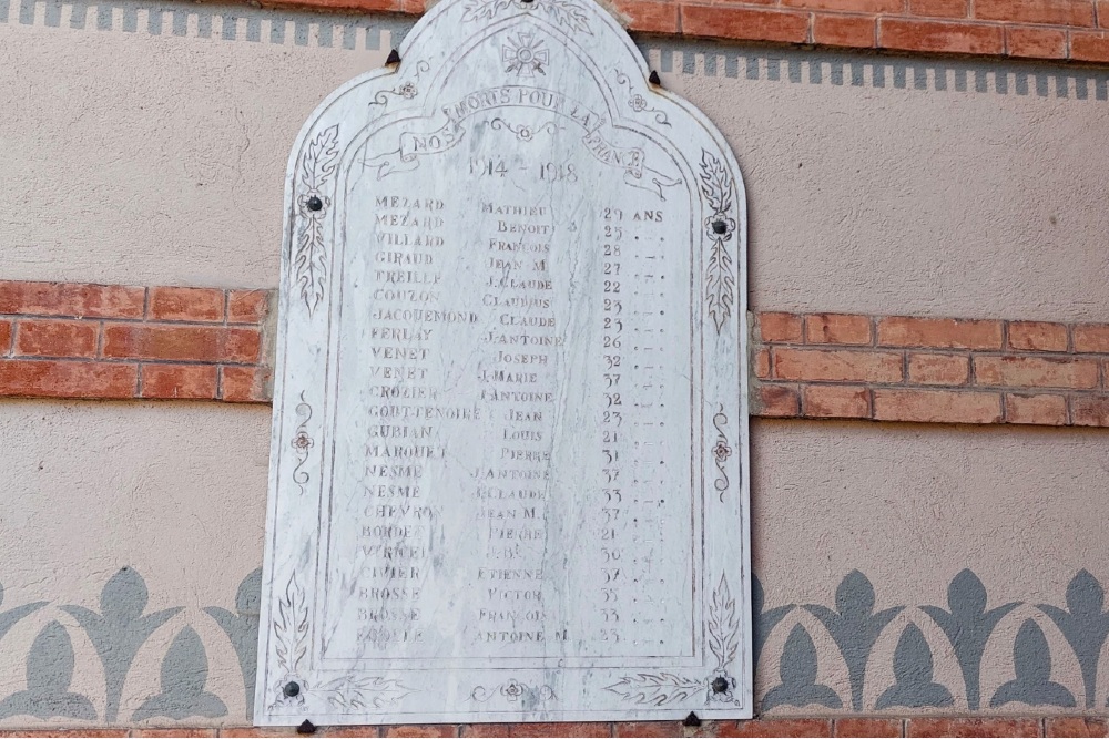 War Memorial glise Saint-Barthlemy de Grzieu-le-March #2