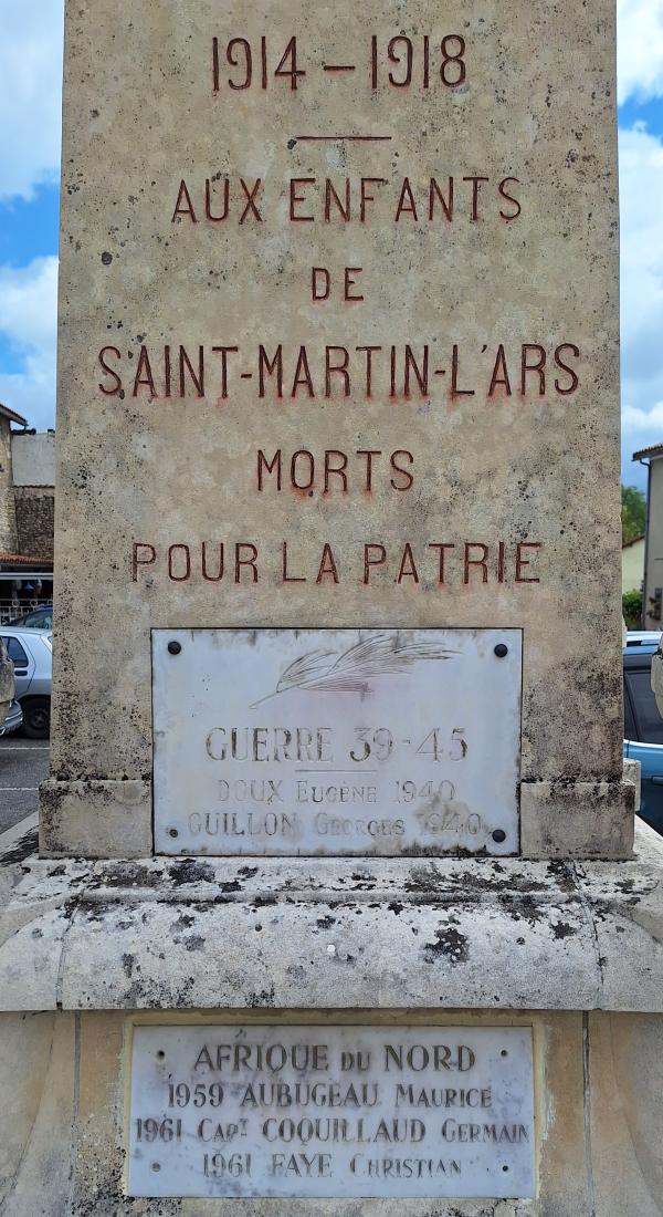 Oorlogsmonument Saint-Martin-l'Ars #4