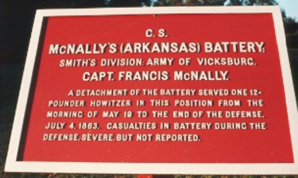 Position Marker McNally's Arkansas Battery, Shoup's Brigade (Confederates)