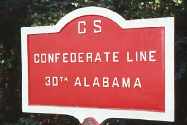 Positie-aanduiding 30th Alabama Infantry (Confederates)