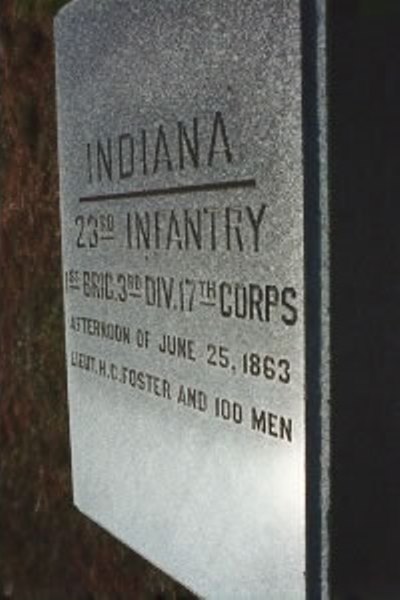Positie-aanduiding 23rd Indiana Infantry (Union)
