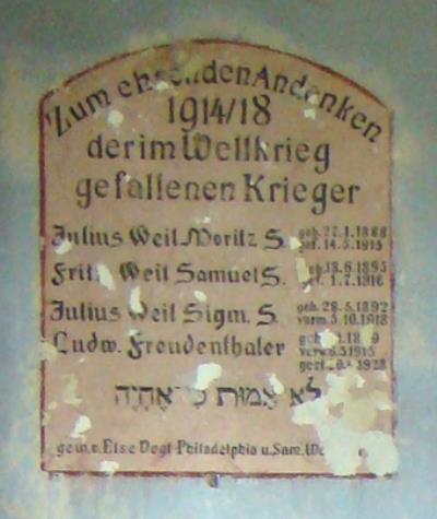 Oorlogsmonument Voormalige Synagoge Steinsfurt