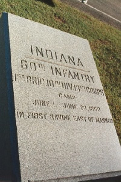 Positie-aanduiding Kamp 60th Indiana Infantry (Union)