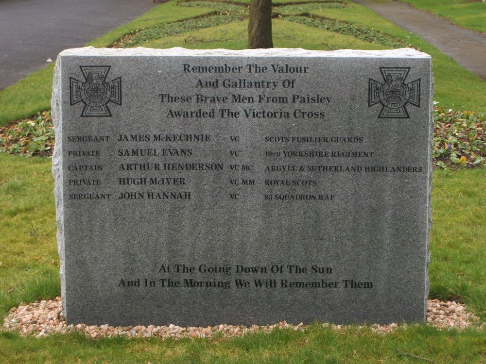 Memorial Victoria Cross Receivers Paisley