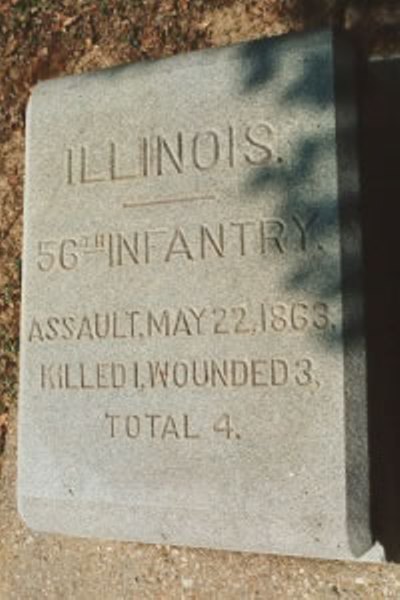 Positie-aanduiding Aanval van 56th Illinois Infantry (Union)