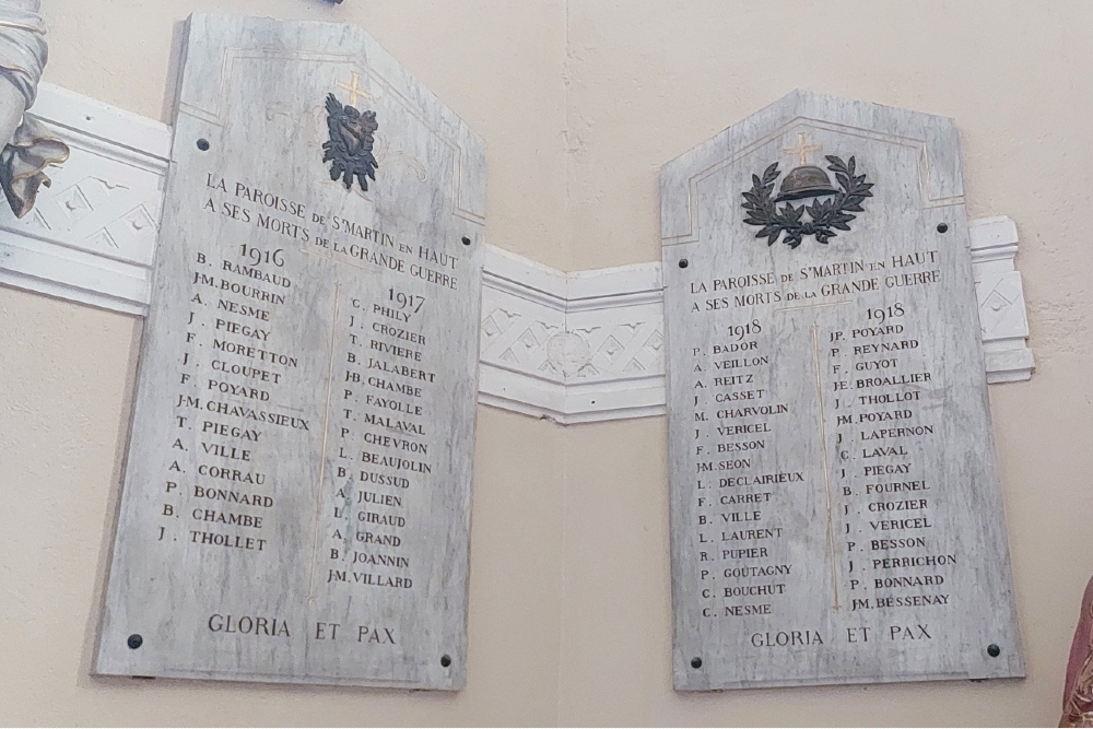 Oorlogsmonument glise Sainte Thrse Enfant Jesus de Saint-Martin-en-Haut #4