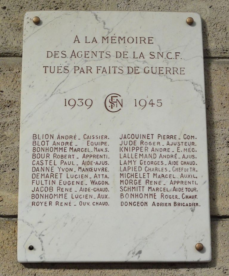 Gedenkteken Spoorwegmedewerkers Gare de Bar Le Duc