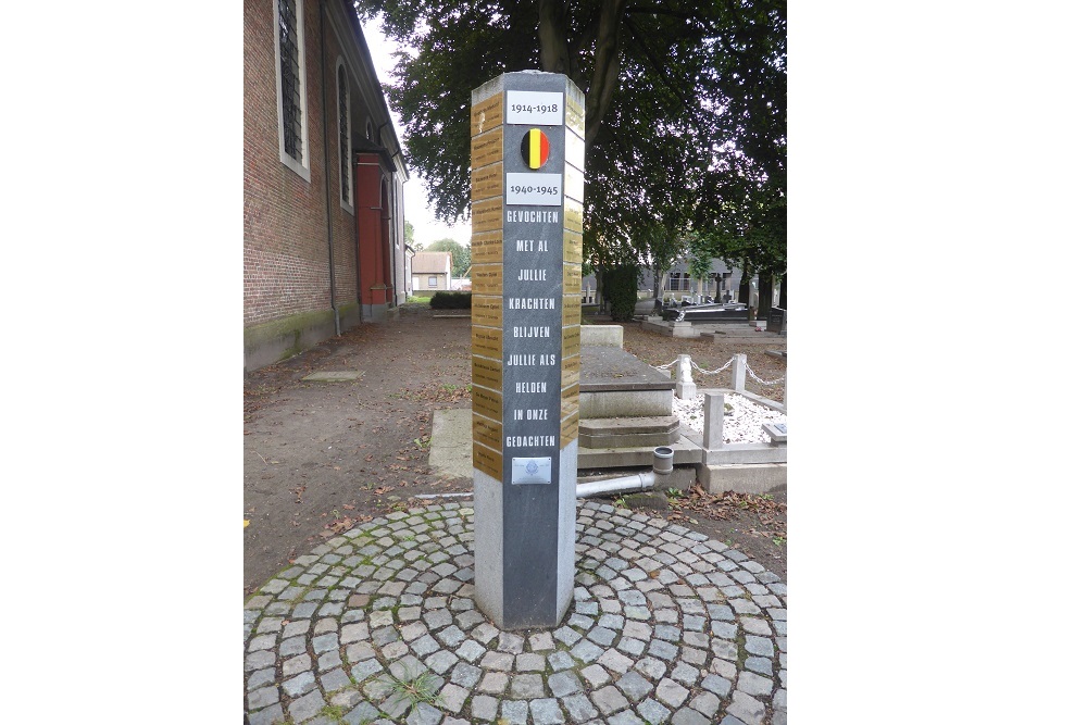 Remembrance Column at the Cemetery Kaprijke
