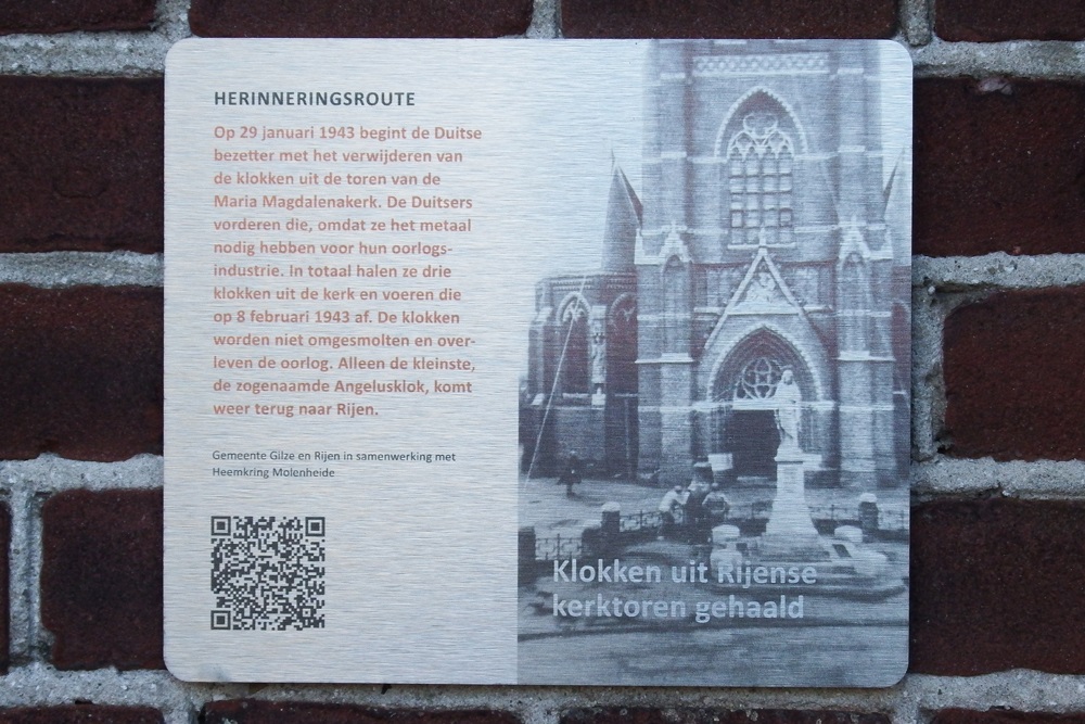 Herinneringsroute Tweede Wereldoorlog Klokken uit Rijense Kerktoren Gehaald