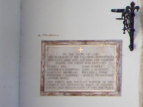 War Memorial Playford Church