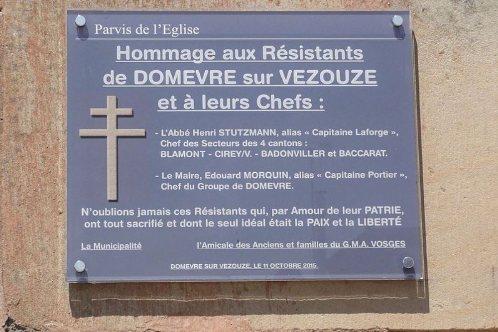 Gedenkteken Verzet Domvre-sur-Vezouze