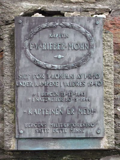 Gedenkteken Kapitein F.W. Rieber Mohn Bergen