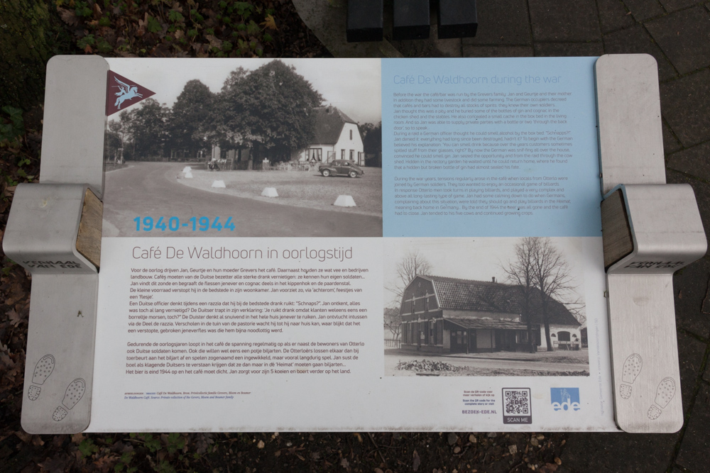 Information Sign Caf De Waldhoorn during the war
