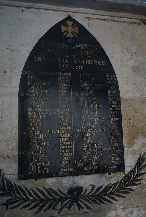 Monument Eerste Wereldoorlog Parochie van Saint-Pierre