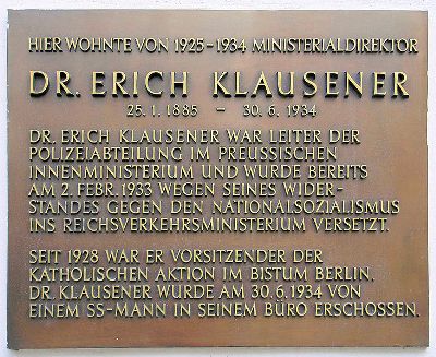 Gedenktekens Erich Klausener & Alexander Schwab