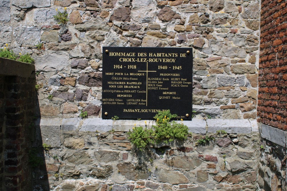Commemorative Plaque War Victims Croix-lez-Rouveroy