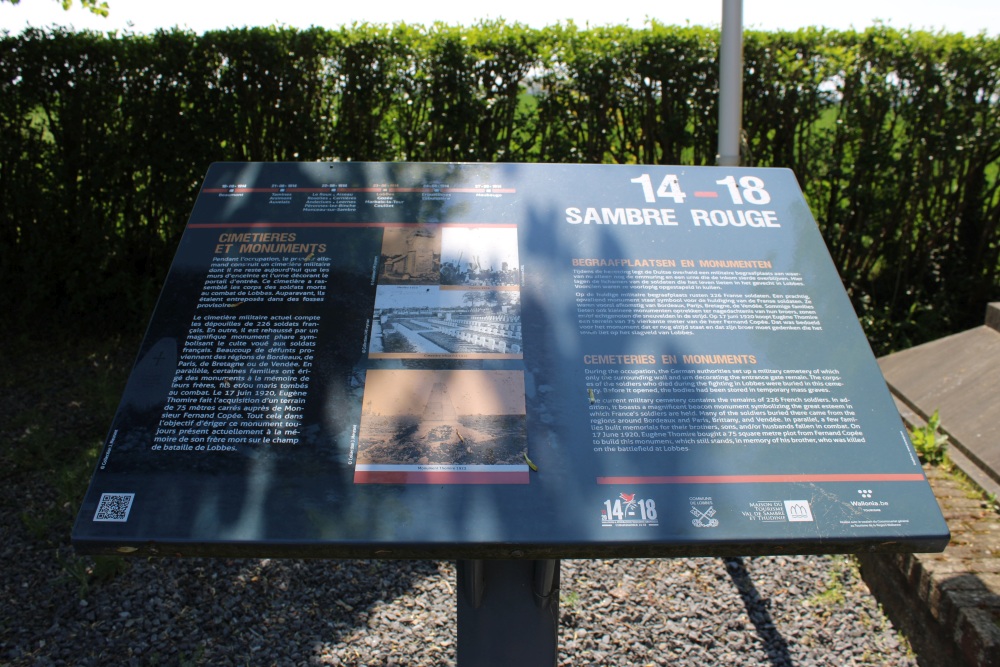 Information Board 14-18 Sambre Rouge - Cemeteries and Monuments