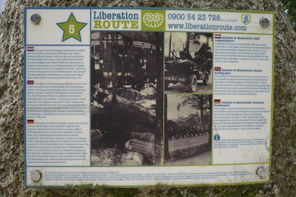 Liberation Route Marker 005: Jachtslot de Mookerheide: German meeting place #3