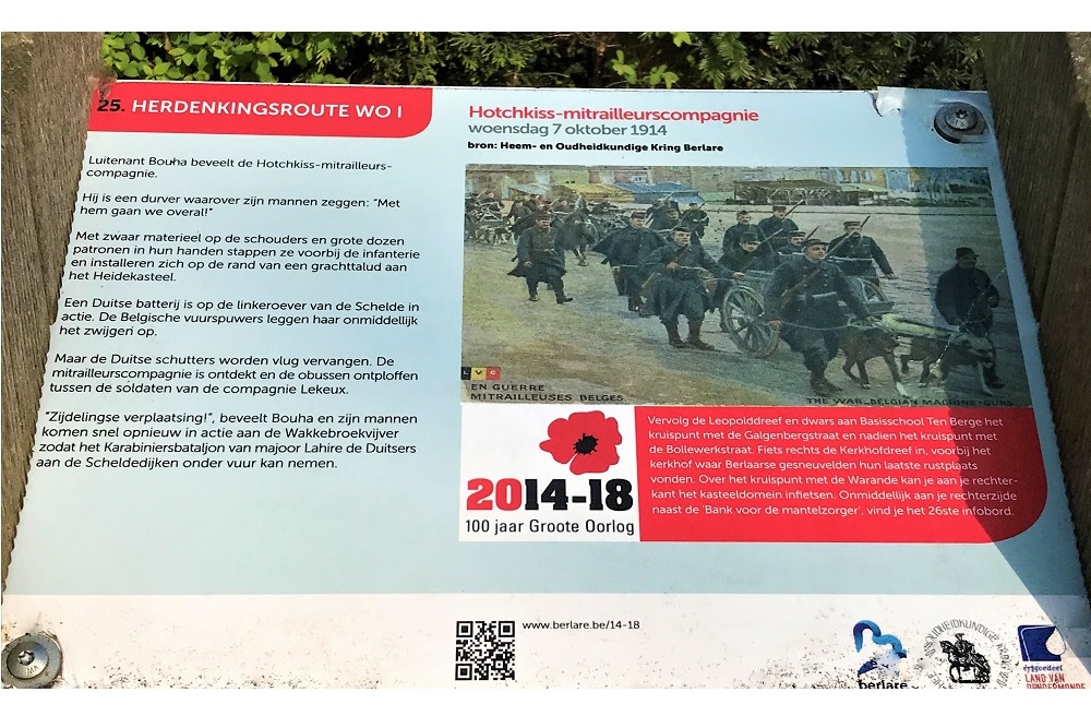 Herdenkingsroute 100 jaar Groote Oorlog - Informatiebord 25