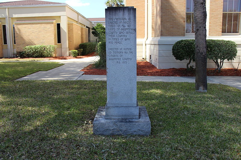 Monument Veteranen Suwannee County
