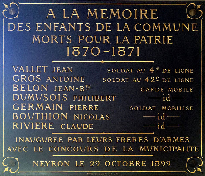 Memorial Franco-Prussian War Neyron