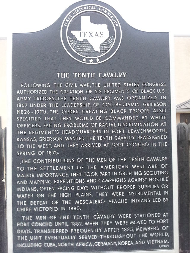 Texas Historic Marker - The Tenth Cavalry