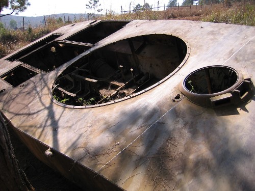 Remains Russian PT-76 Tank