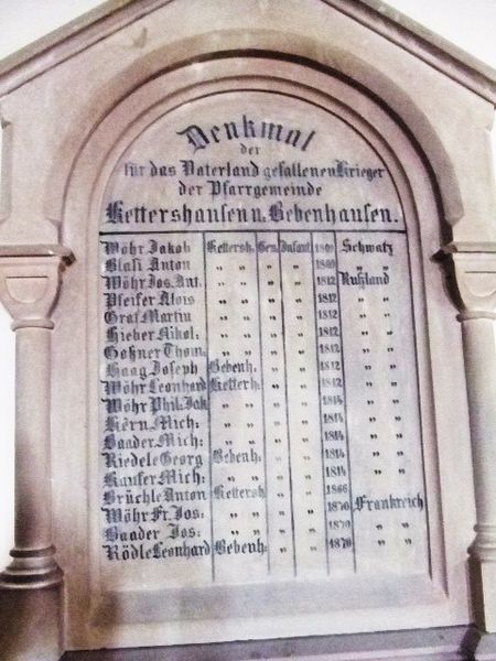Memorial Wars 1805-1815 Kettershausen
