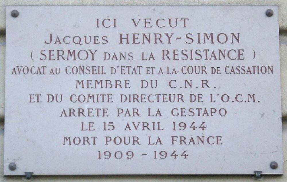Gedenkteken Jacques Henry-Simon