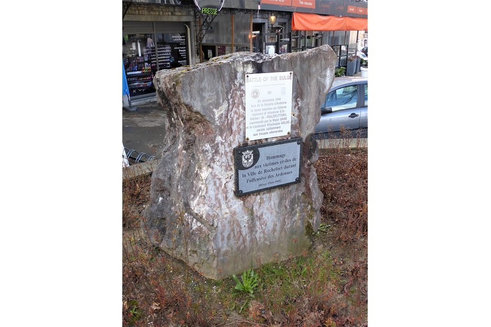Memorial Stone Battle of the Bulge Rochefort