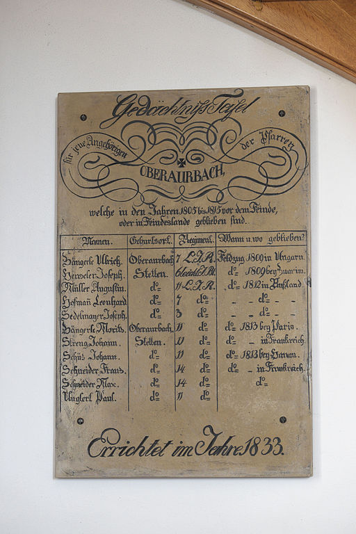 Gedenkteken Oorlogen 1805-1815 Oberauerbach