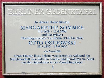 Memorial Margarethe Sommer and Otto Ostrowski