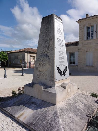 Oorlogsmonument Bayon-sur-Gironde