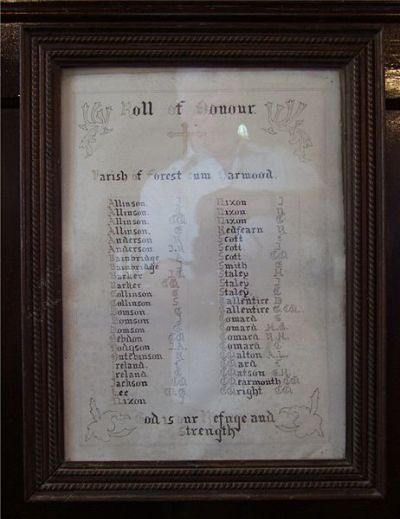 Roll of Honour St. James the Less Church