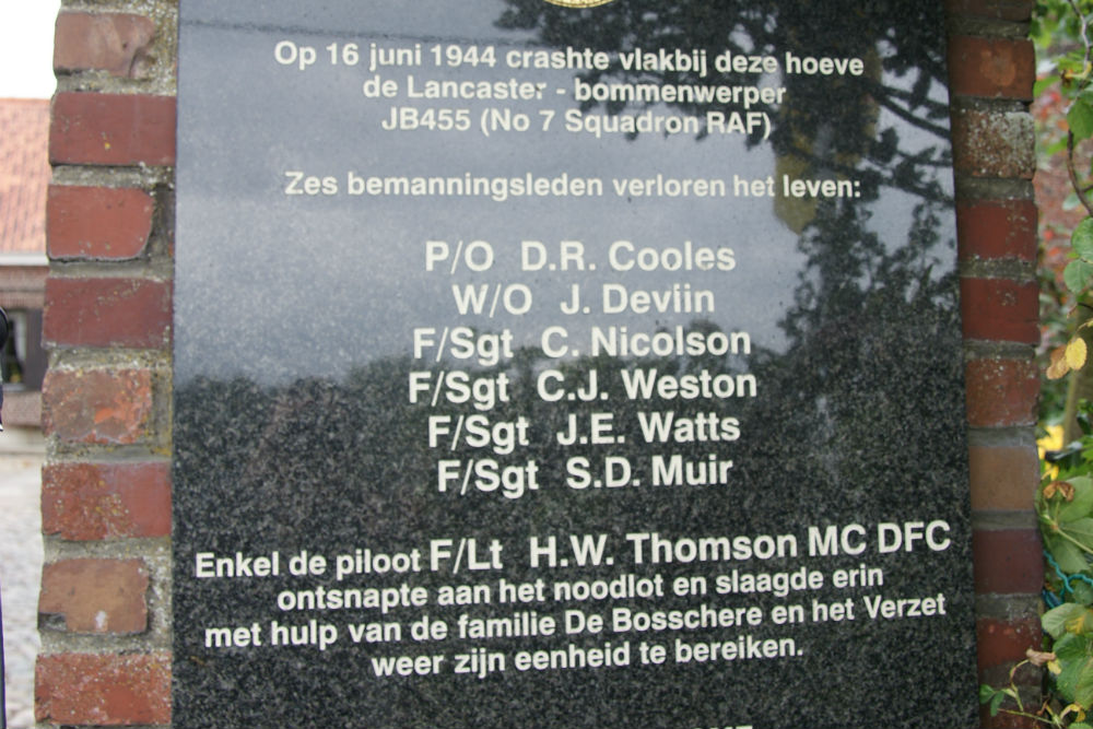 Gedenkteken Lancaster MG-N JB455