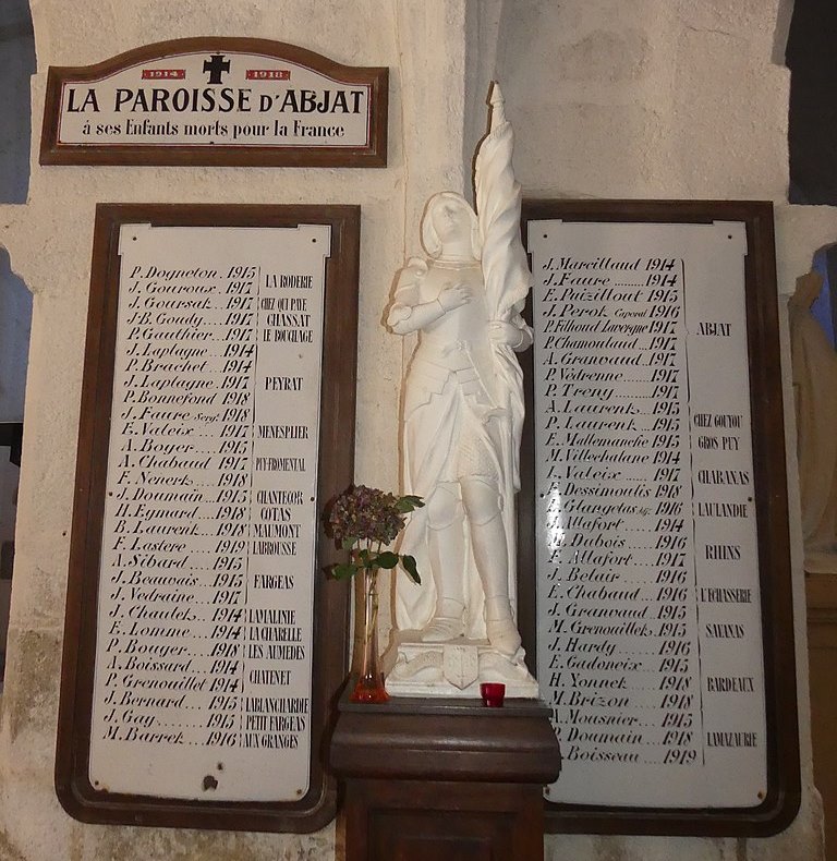 World War I Memorial Parish of Abjat