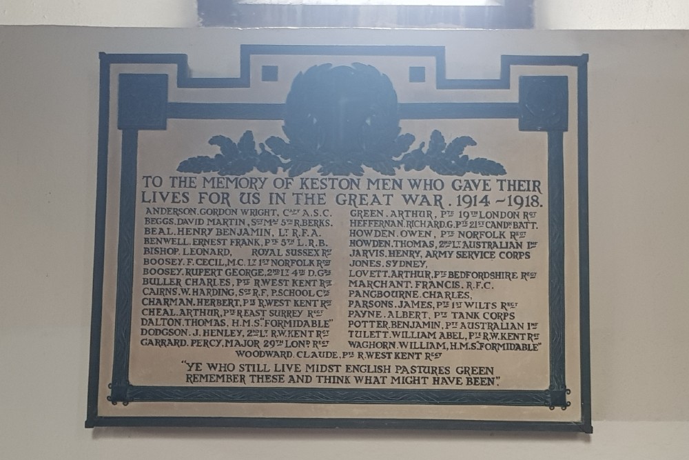 Memorials Keston Parish Church