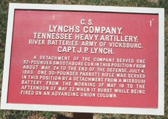 Position Marker Lynch's Company, Tennessee Heavy Artillery (Confederates)