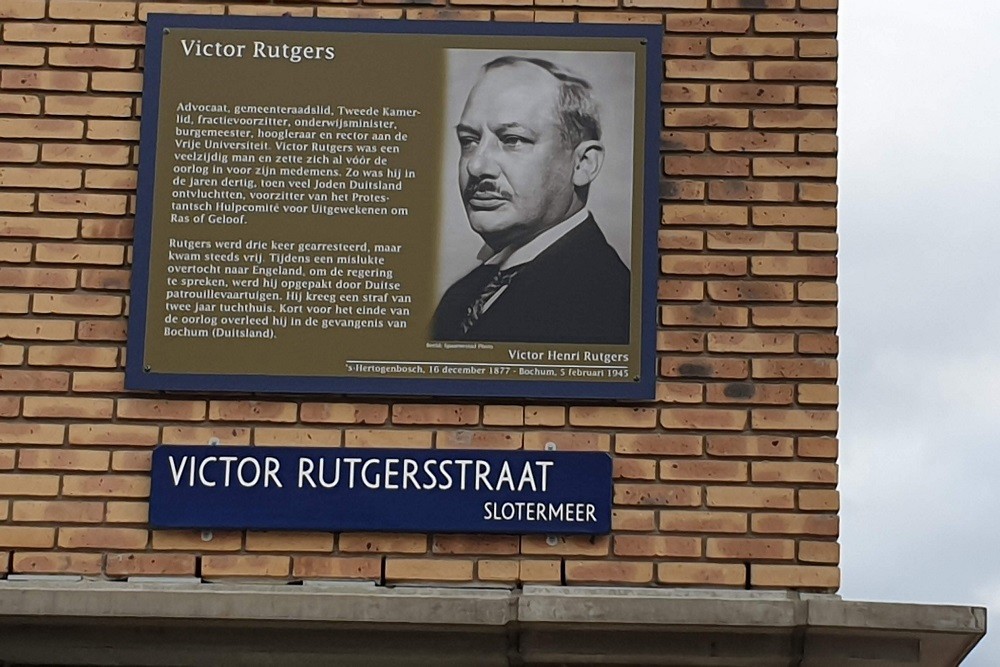 Herdenkingsborden Slotermeer Victor Rutgersstraat