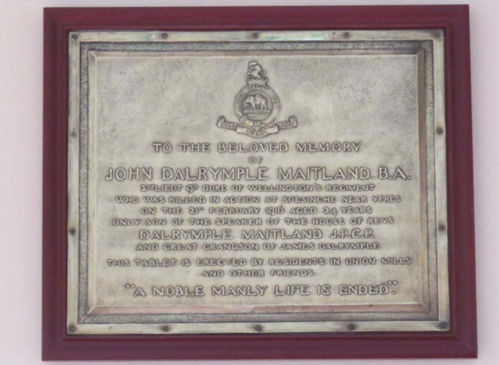 Gedenkteken 2nd Lt. John Dalrymple Maitland