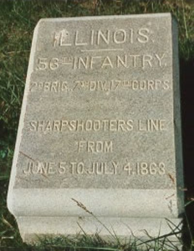 Positie-aanduiding Scherpschutterslinie 56th Illinois Infantry (Union)