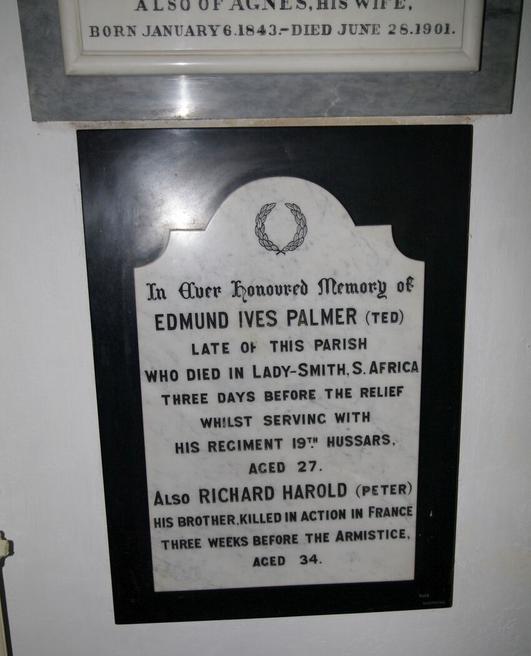 Memorial Edmund Ives Palmer and Richard Harold Palmer
